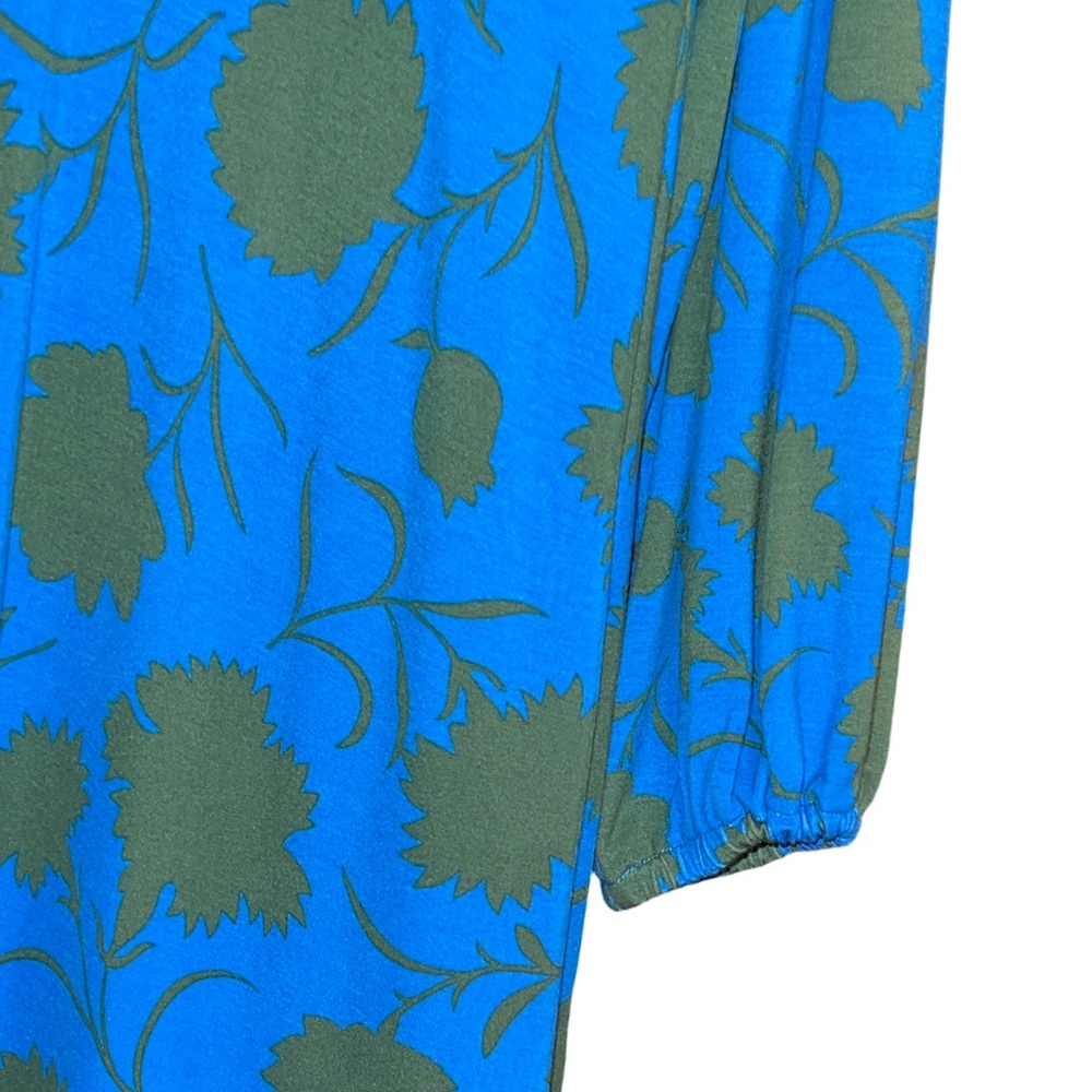 Boden 70s Blue Twisted Waist Jersey Dress Size 14R - Picture 6 of 10